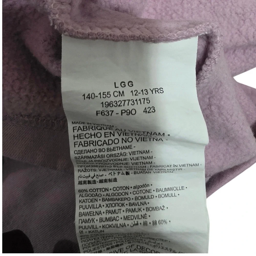 Converse Kids Girls Lavender Purple Chuck Taylor Logo Hoodie Size L 12-13 Yrs